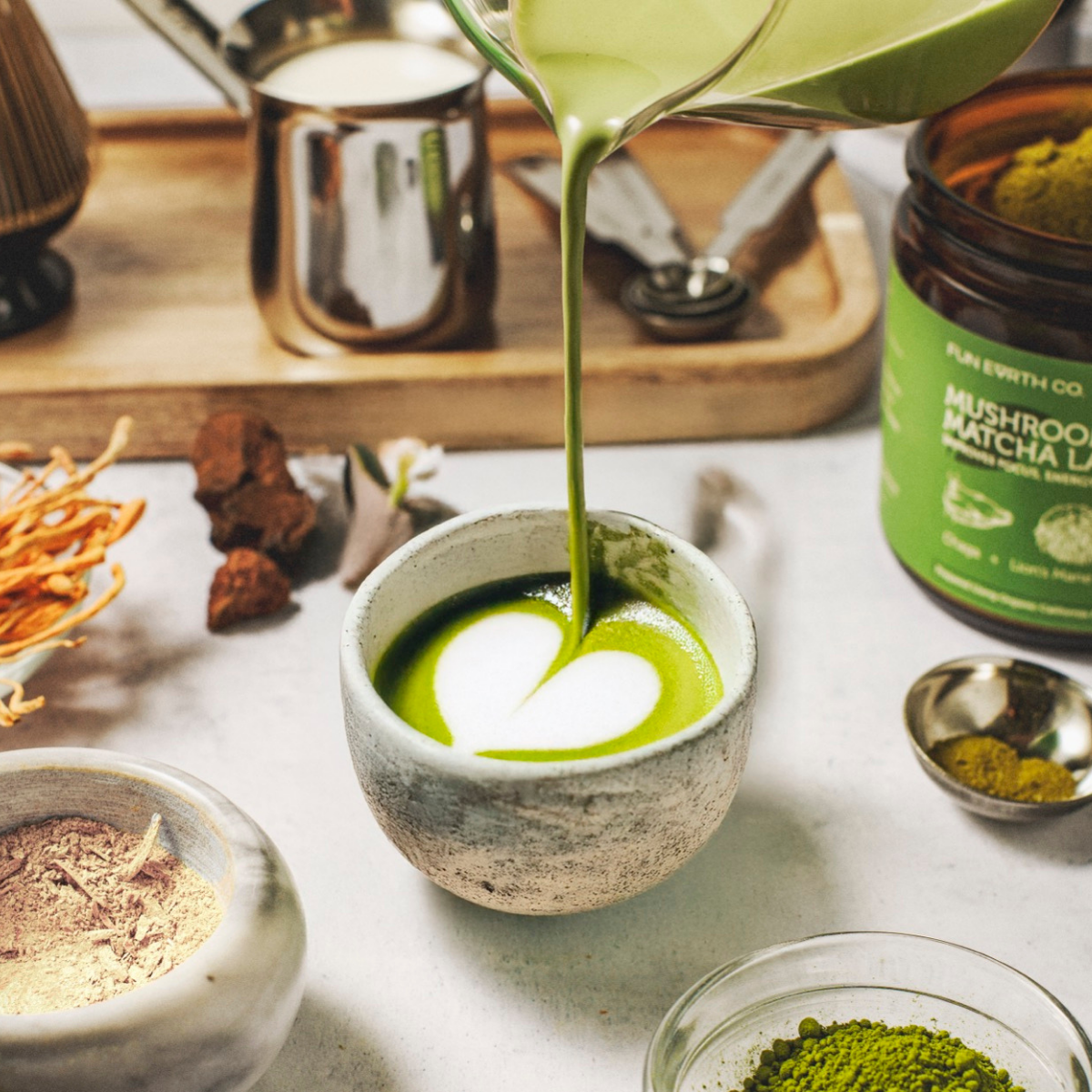 Mushroom Matcha Latte